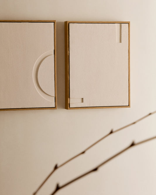 Ensemble Sefri de 2 tableaux blancs 30 x 40 cm