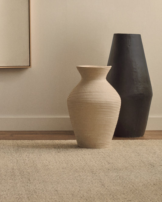 Vase Pria en papier mâché blanc 51 cm