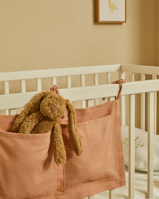 Organisateur de lit bébé Laily 100 % coton rose 25 x 45 cm