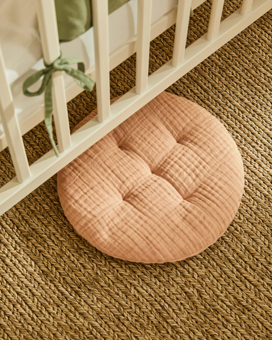 Coussin Laily 100 % coton bio rose Ø30 cm