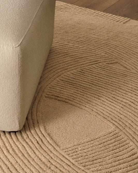 Domm beige wool rug, 200 x 300 cm