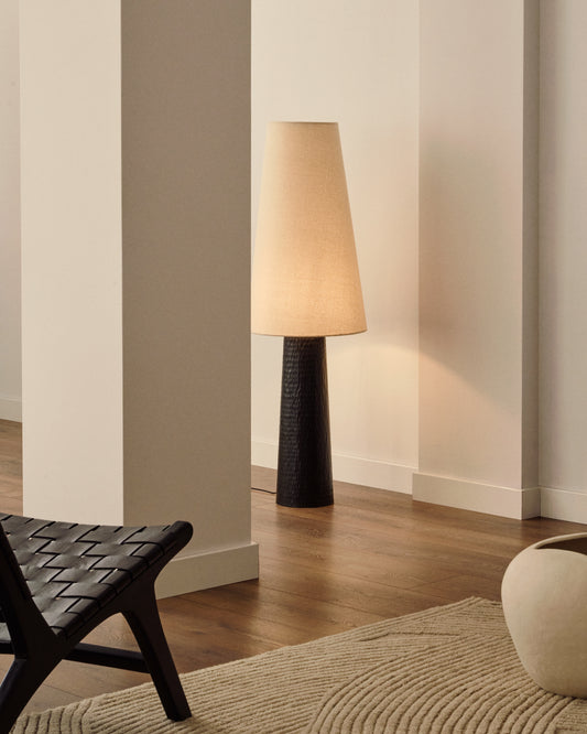 Lampadaire Senni en métal peint noir