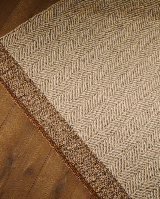 Nifelia beige wool jacquard rug, 200 x 300 cm