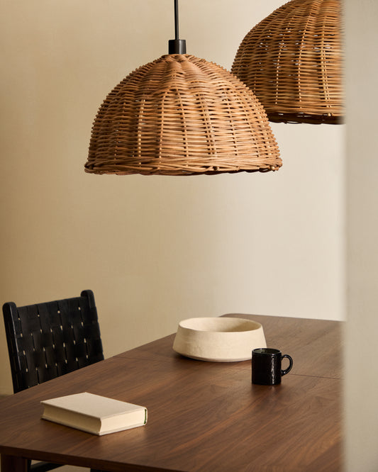 Abat-jour Jornets pour suspension en rotin, finition naturelle Ø 50 cm