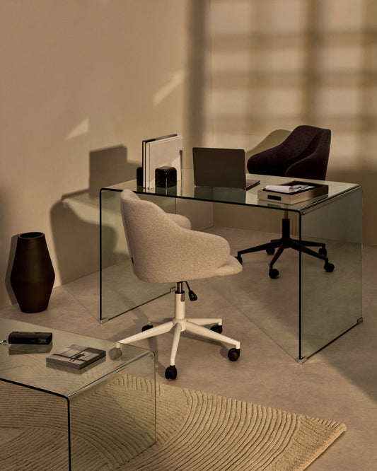 Table Burano en verre 125 x 70 cm