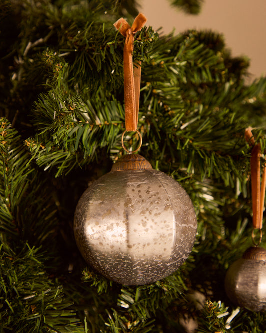 Set de 2 boules de Noël Blama en verre recyclé argenté Ø 10 cm