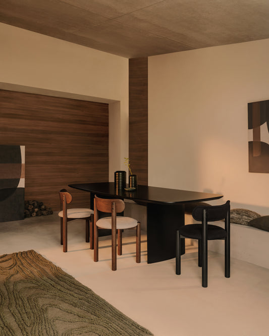 Table Litto en DM laqué noire 200 x 100 cm