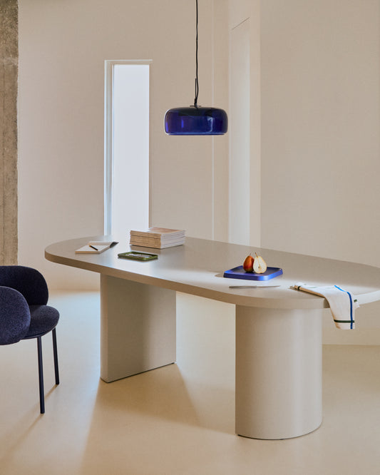 Plafonnier Reig en verre bleu Ø 38 cm
