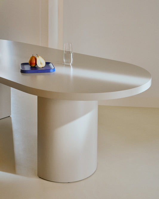 Table Nealy en DM laqué écrue 200 x 100 cm