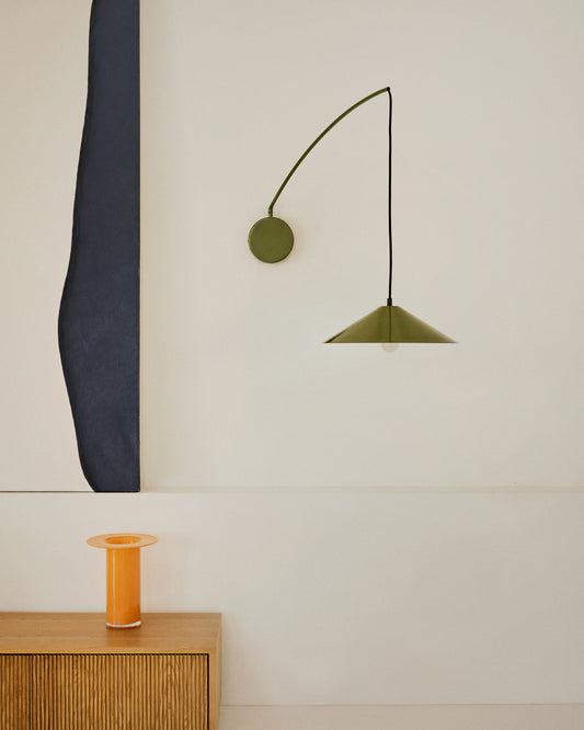 Applique Kally en métal peint vert