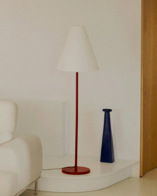 Lampadaire Navat en métal peint terra cotta