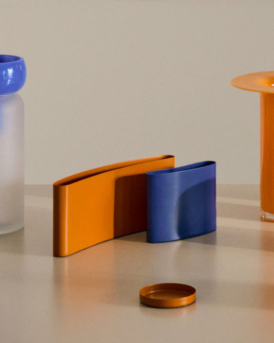 Chandelier Mistra en métal bleu.