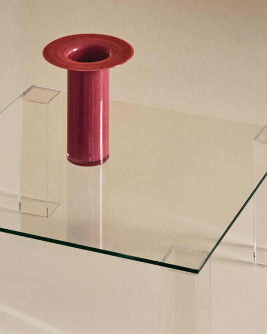 Vase Kelse en verre rose 28 cm