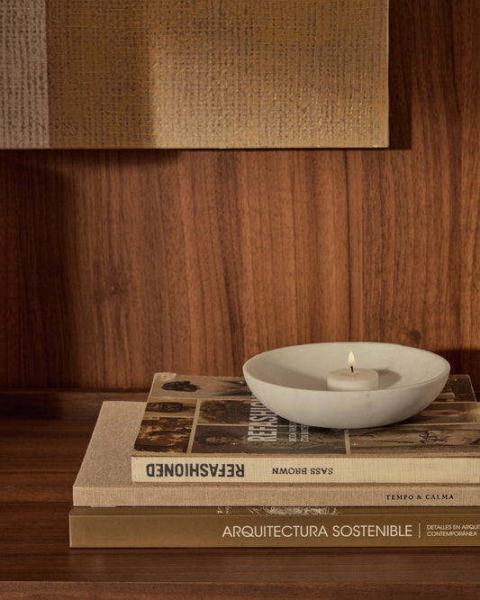 Petit plateau Ecin en marbre blanc