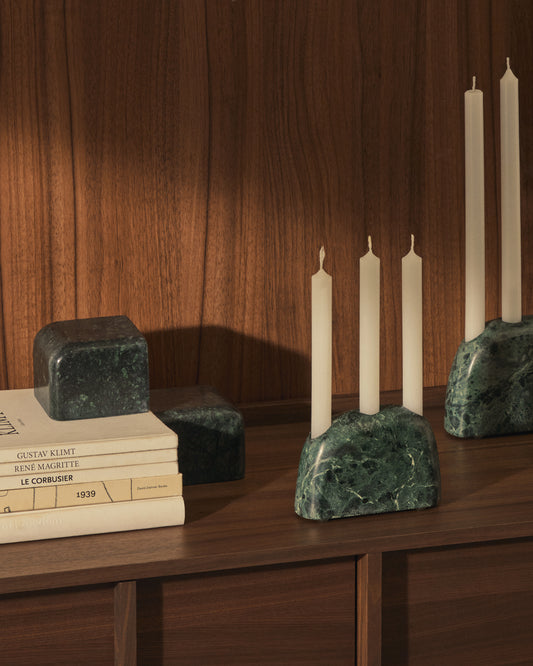 Chandelier moyen Signe en marbre vert 10 cm