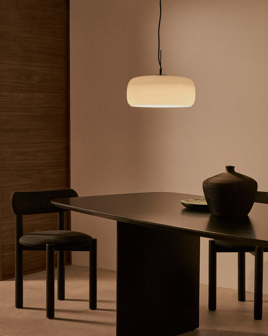 Plafonnier Reig en verre gris clair Ø 38 cm