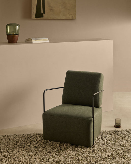 Fauteuil Gamer vert et métal avec finition noir mat