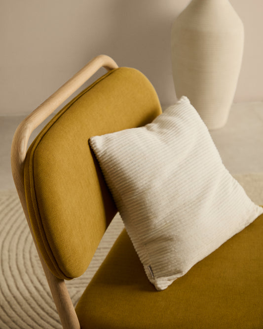 Housse de coussin Minec 100 % coton beige 45 x 45 cm