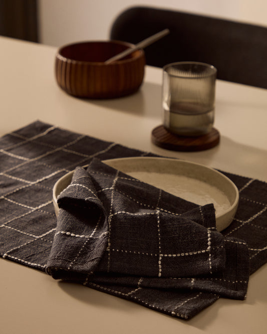 Ensemble Ersen de 2 serviettes 100 % coton noir