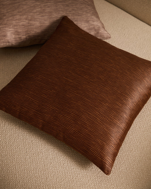 Housse de coussin Mirca structurée marron 45 x 45 cm