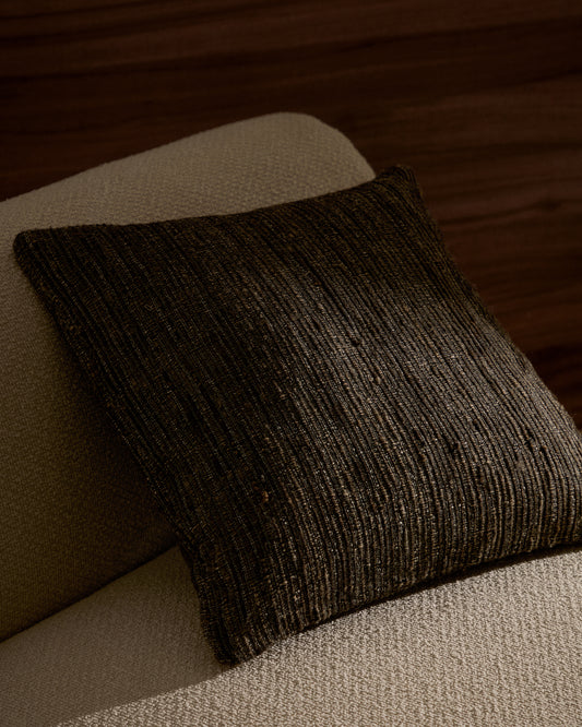 Housse de coussin Gulbe en soie et coton multicolore 45 x 45 cm