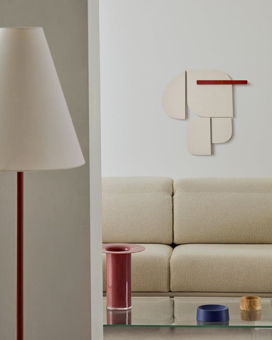 Panneau mural Danei blanc et rouge 65 x 60 cm