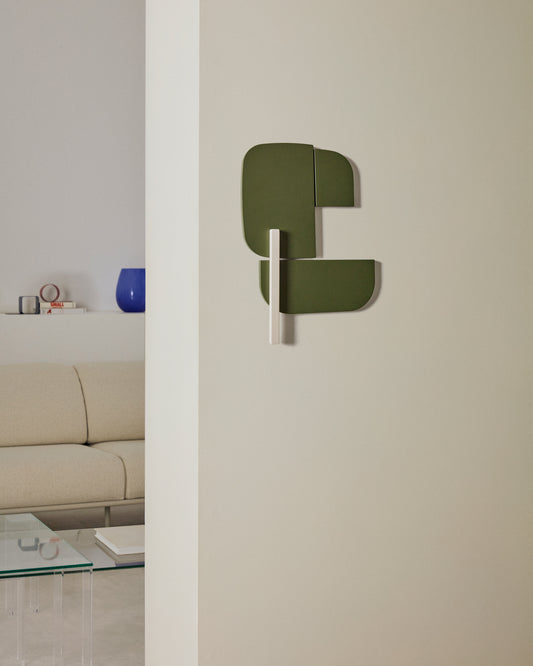 Panneau mural Danei blanc et vert 50 x 30 cm