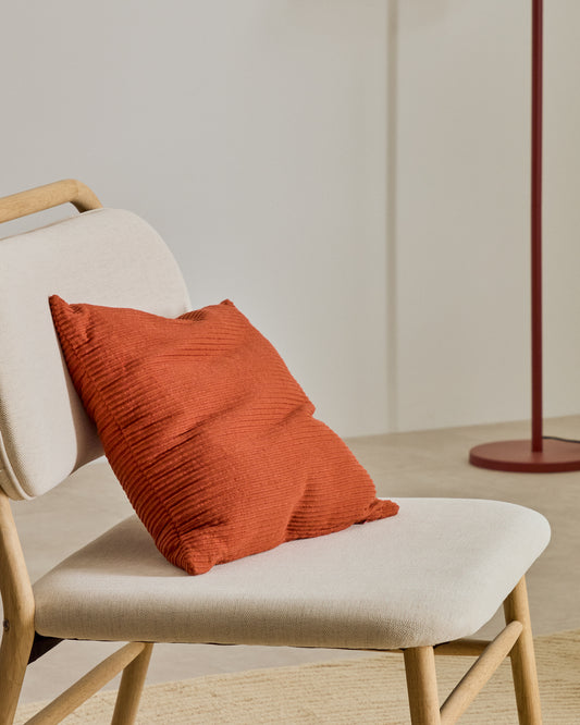 Housse de coussin Minec 100 % coton terracotta 45 x 45 cm