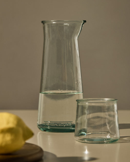Pichet Izai en verre recyclé transparent
