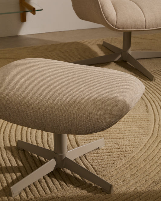 Repose-pieds Jaspe beige et métal gris FSC 100%