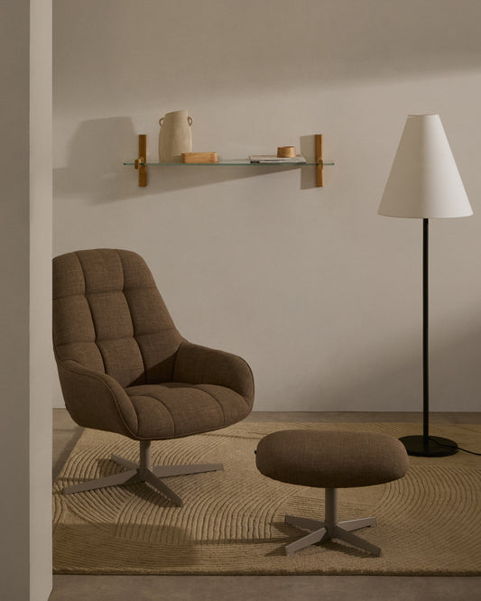 Fauteuil pivotant Jaspe marron clair et métal gris FSC 100%