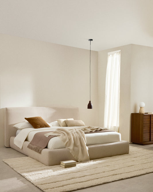 Cadre de lit déhoussable Blok écru pour matelas de 180 x 200 cm FSC Mix Credit