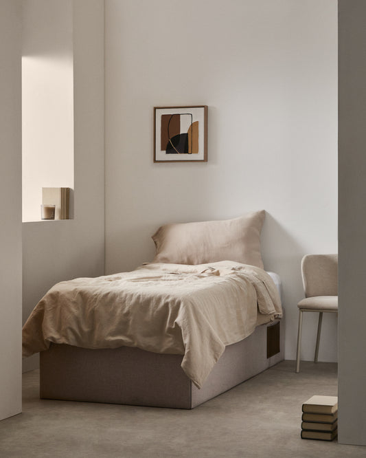 Matters ottoman bed base in beige for a 90 x 190 cm mattress