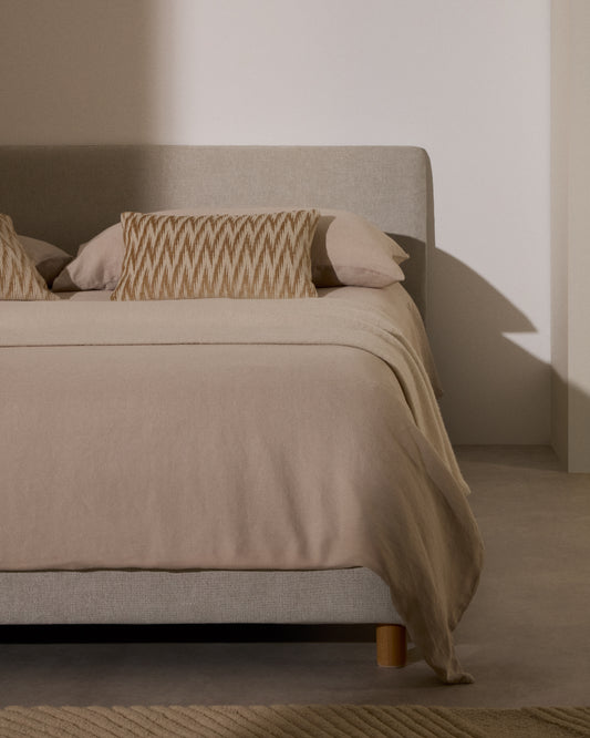 Housse pour tête de lit Valma en chenille perle pour lit jusqu’à 90 cm
