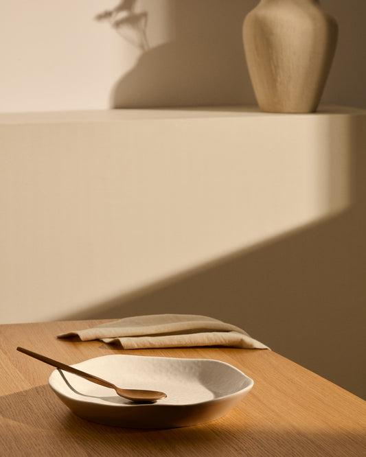 Assiette à dessert Tiraya en céramique blanche