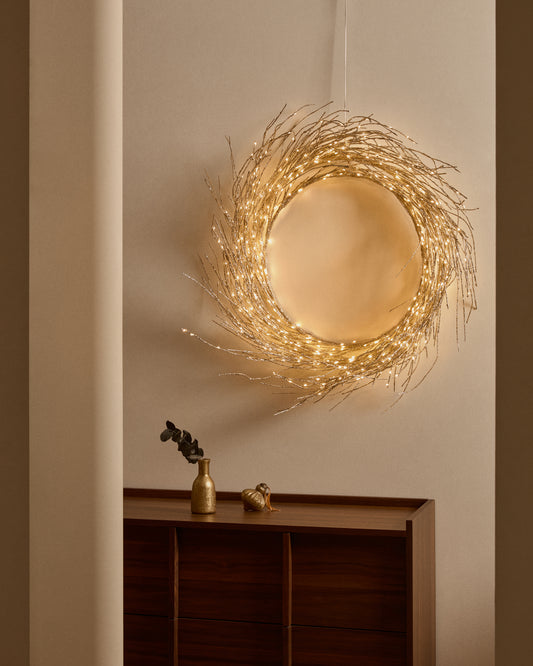 Couronne lumineuse Bria argentée Ø60 cm