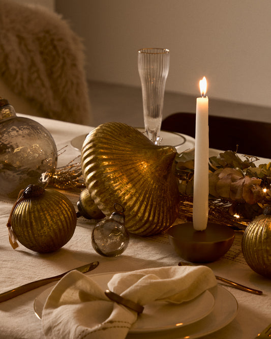 Décoration à suspendre Raj en verre recyclé doré 20 cm