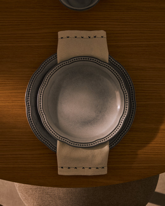 Assiette à dessert Dovec en céramique bleue