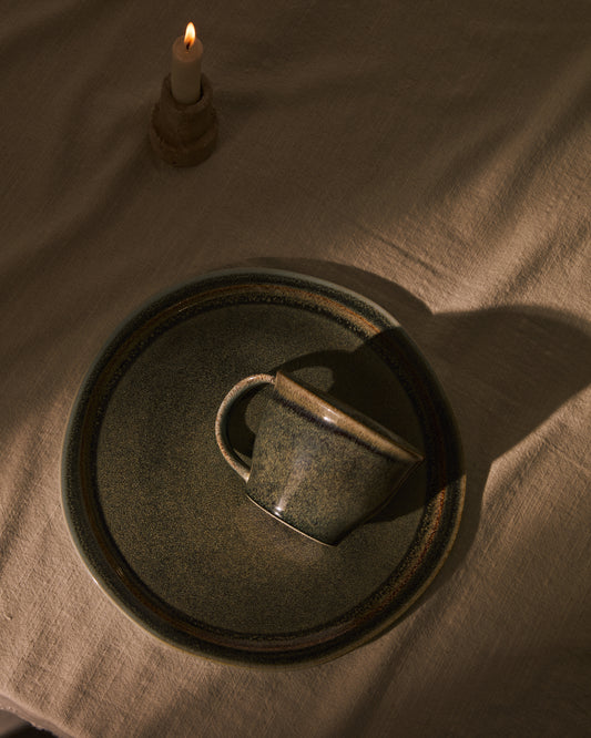 Grande tasse Coval en céramique marron