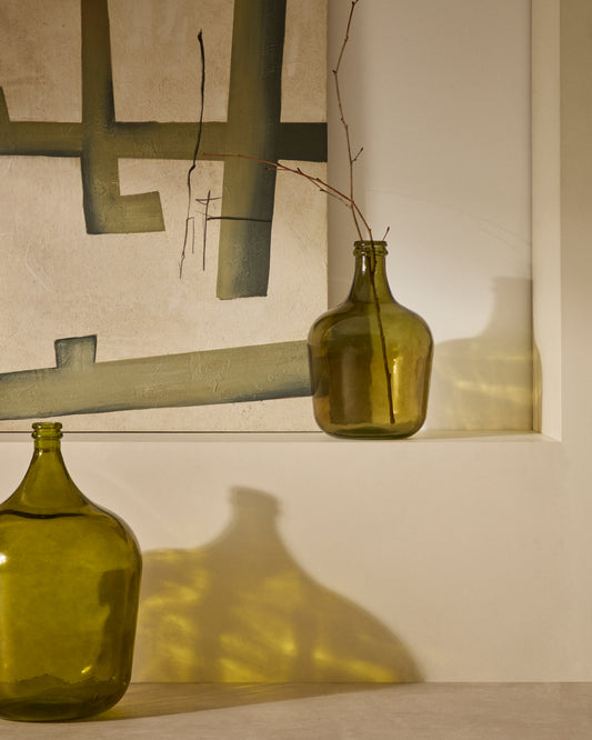 Petite bouteille Fiobe en verre recyclé vert