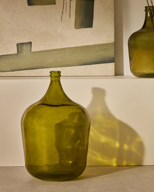 Grande bouteille Fiobe en verre recyclé vert