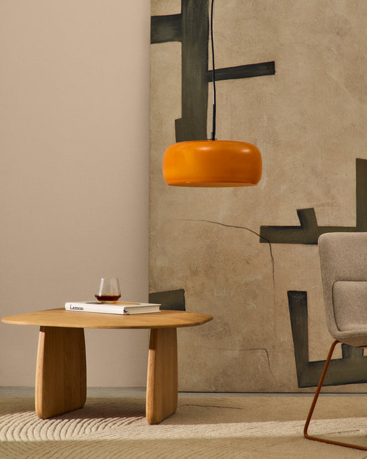 Plafonnier Reig en verre orange Ø 38 cm