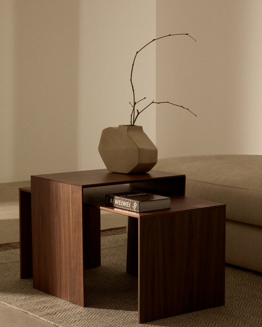 Table basse Litto en placage de noyer FSC Mix Credit 90 x 45 cm