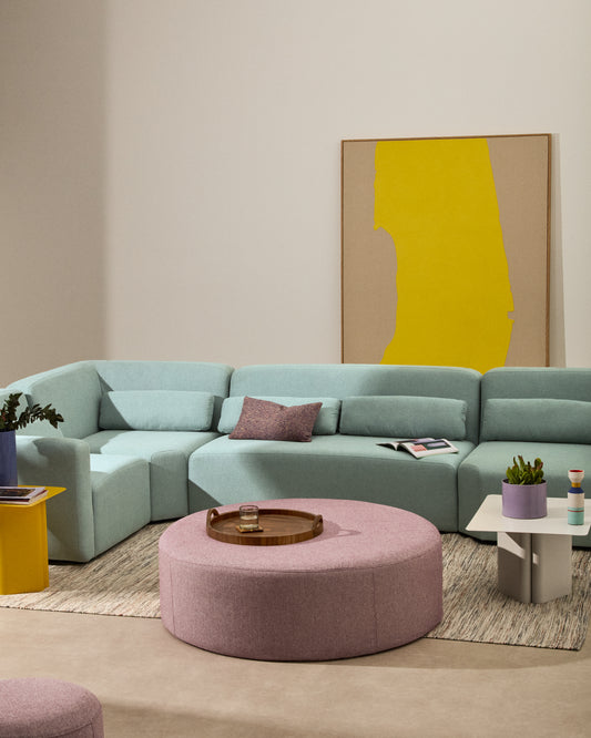 Housse pour repose-pieds Kaeli violet Ø 120 cm