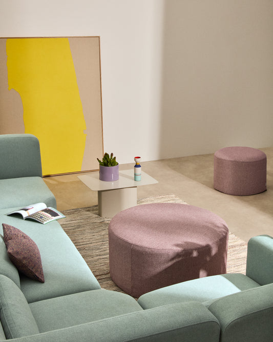 Repose-pieds déhoussable Kaeli violet Ø 90 cm