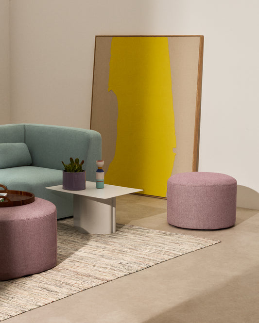 Housse pour repose-pieds Kaeli violet Ø 60 cm