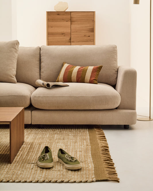 Housse de coussin Nivran 100 % lin à rayures multicolores 30 x 50 cm