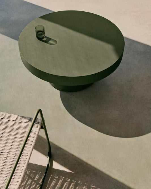 Table basse Aiguablava en ciment vert Ø 90 cm
