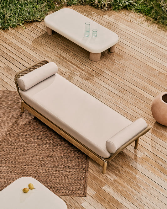 Bain de soleil Catalina beige en corde et bois d'acacia FSC 100%