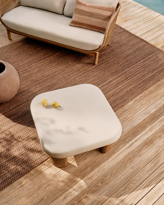 Table basse Labra en ciment et bois d’acacia 80 x 80 cm